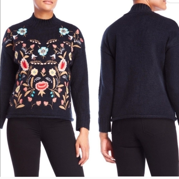 Floryday heavy embroidery sweater mock neck - Picture 1 of 2